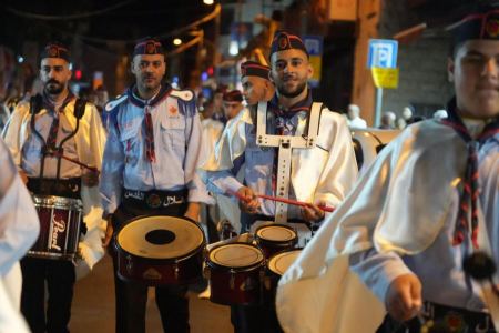 بماسبة عيد الاضحى : مسيرة للكشافة في شارع صلاح الدين بالقدس